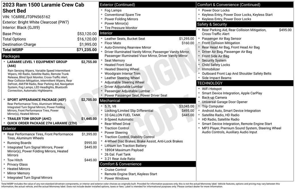 ram ram 1500 pickup 2023 1C6RREJT0PN565162 image ram ram 1500 pickup 2023 1C6RREJT0PN565162 image